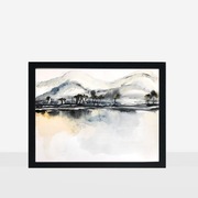  Autorska akwarela pejzaż 40x30 cm, PEJZAŻ PALMY