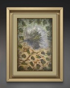 Oryginalny autorski obraz akrylowy "Un papillon di seta blu..."