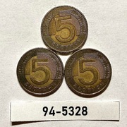 Moneta 5 zł  1994 rok ZESTAW = 3 szt. 94-5328