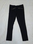 Spodnie eleganckie skinny czarne wyszczuplające zaszewki rozmiar S 