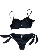 Strój kąpielowy dwuczęściowy bikini Diesel, czarny, wiązany, usztywniany