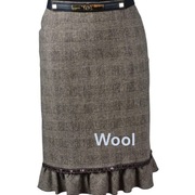 Spódnica L.K. Bennett S 36 wełna w kratkę elegancka midi