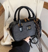 Torebka bagietka czarnoszara