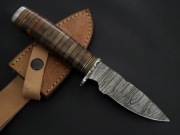 NÓŻ DAMAST finka stal damasceńska myśliwski bushcraft kuty ręcznie 22cm