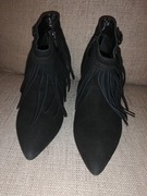 Botki, Lavorazione Artigiana, zamsz, czarne