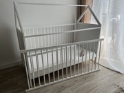 Łóżeczko domek z materacem 70x140 stan idealny