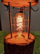 Lampka drewniana dębowa ręczna robota edison nocna