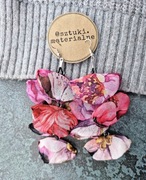 Kolczyki na prezent dla kobiety, długie lekkie materiałowe w kwiaty, cudne!