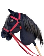 Koń hobby horse na kiju A3 realistyczny kantar ogłowie zestaw akcesoria