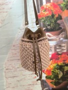 Torebka damska ręcznie wykonana w kolorze ciasteczko Handmade