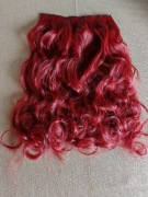 Szeroka Treska Clip-in 5 Klipsów 55cm | Czerwona | Nowa