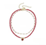 Naszyjnik 2w1 Koraliki Zawieszka Serce