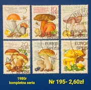Znaczki flora:195: grzyby- DDR/NRD 1980r 