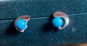 Złoty komplet kolczyków z turkusem, p.585
