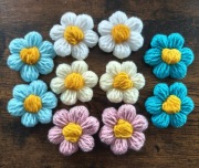 Kwiaty 3d puff szydełko handmade włóczka naszywka 
