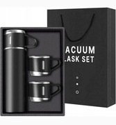 TERMOS KUBEK TERMICZNY Z FILIŻANKAMI ZESTAW 500ML DO ZIMNYCH CIEPŁCH NAPOI