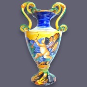 Waza Majolika Włochy Putto Amfora
