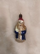 Bombka choinkowa szklana stara z okresu PRL handmade ręcznie zdobiona
