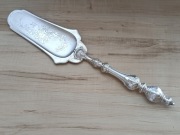 BAROKOWA SREBRZONA ŁOPATKA DO CIASTA TORTU SZWECJA MONOGRAM 30,5cm