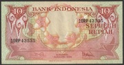 Indonezja 10 rupiah 1959 - papugi - stan bankowy UNC -