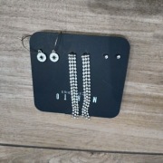 Kolczyki 3 sztuki długie i krótkie posrebrzane Mohito 