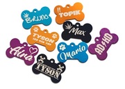 Duża Zawieszka Identyfikator Adresówka Dla Psa Grawerowana Napis Imię Tel 