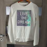 Koszulka młodzieżowa F&F biała z cekinowym napisem 13-14 lat