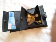 Portfel męski, skóra naturalna, czarny