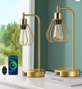 Lamka nocna złota 2 szt duża boho / glamour / loft