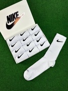 Nike Wysokie Białe Skarpety 12 par 39-42 Dri-Fit 