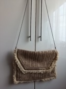 ALESSIA MASSIMOO Unikat torebka złota koraliki 