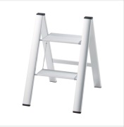 Stołek schodkowy 2-stopniowy aluminiowy, srebrny
