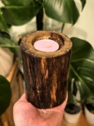 Drewniany świecznik handmade 