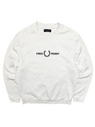 Biała bluza crewneck Fred Perry Logo Haft Retro Vintage Nike Ralph 90
