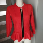 Elegancka bluzka z baskinką River Island, rozm. 36, intensywny pomarańczowy