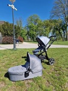 Wózek dziecięcy Kiddy Evostar 2w1 Grey Melange+Spacerówka Steel grey