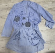 Desigual bluzka tunika błękitna S