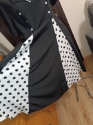 Sukienka w groszki r46 nowa Cruella, halloween, przebranie 