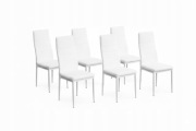 Krzesło Jadalniane ZESTAW 6 SZTUK Białe Styl Nowoczesny Skandynawski