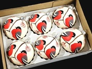 Bombki choinkowe malowane ptaszki  6 szt ozdoby na choinkę retro styl prl