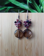 Srebrne kolczyki z kwarcem dymnym 