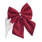 Piękna błyszcząca kokarda na choinkę czerwona 1 sztuka