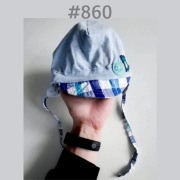 Czapka wiązana 3-6 miesięcy 42cm krokodyl z daszkiem