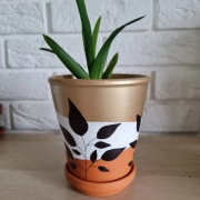 Doniczka terakota ręcznie malowana