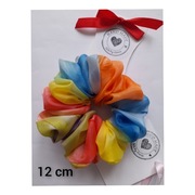 Akwarelowa jedwabna gumka do włosów 100% jedwab naturalny xxl