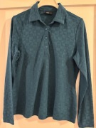 Koszula damska S Carry z kołnierzykiem zielona Polo wzór jednolity 