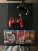 PS 4PRO 1TB + 2 pady + 4 gry - JAK NOWE 