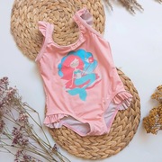 Strój kąpielowy 92 różowy syrenka falbanki z falbankami na plażę