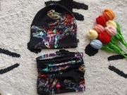 Zestaw dinozaury komplet czapka komin 48-50 cm