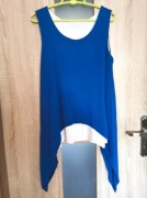 Asymetryczna bluzka na ramiączkach niebiesko biała rozmiar L